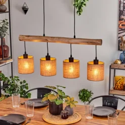 Lampes En Tissu-hofstein Suspension Soungou Écru, Noir, 4 lumières