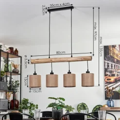 Lampes En Tissu-hofstein Suspension Soungou Écru, Noir, 4 lumières