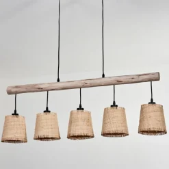 Luminaires Scandinaves-hofstein Suspension Soungou Écru, Noir, 5 lumières