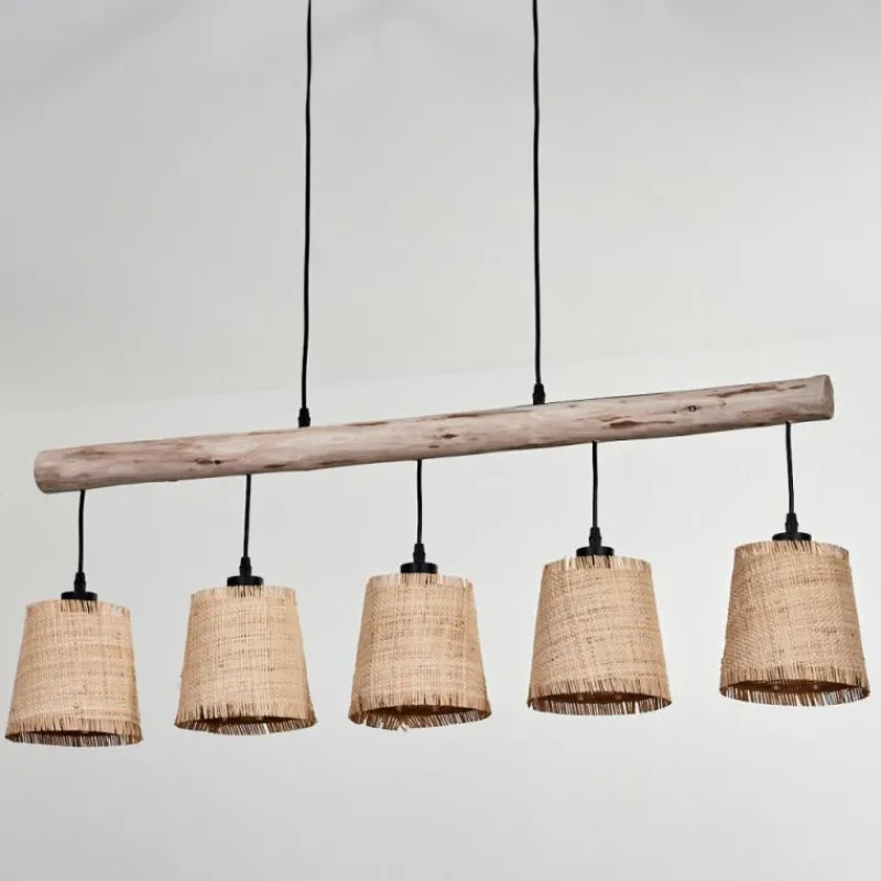 Luminaires Scandinaves-hofstein Suspension Soungou Écru, Noir, 5 lumières