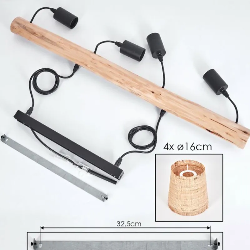 Luminaires Scandinaves-hofstein Suspension Soungou Écru, Noir, 4 lumières