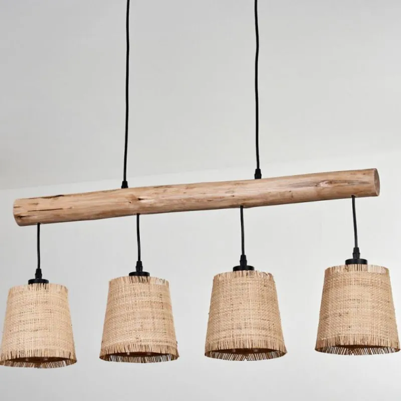 Luminaires Scandinaves-hofstein Suspension Soungou Écru, Noir, 4 lumières