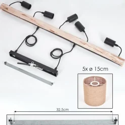 Luminaires Scandinaves-hofstein Suspension Soungou Écru, Noir, 5 lumières