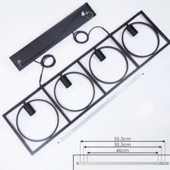 Lampes Vintages & Rétros-hofstein Suspension Srelau Noir, 4 lumières