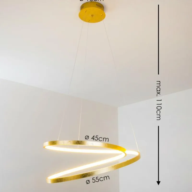 Lampes Dorées-hofstein Suspension Stalon LED Or, 1 lumière