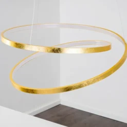 Lampes Dorées-hofstein Suspension Stalon LED Or, 1 lumière