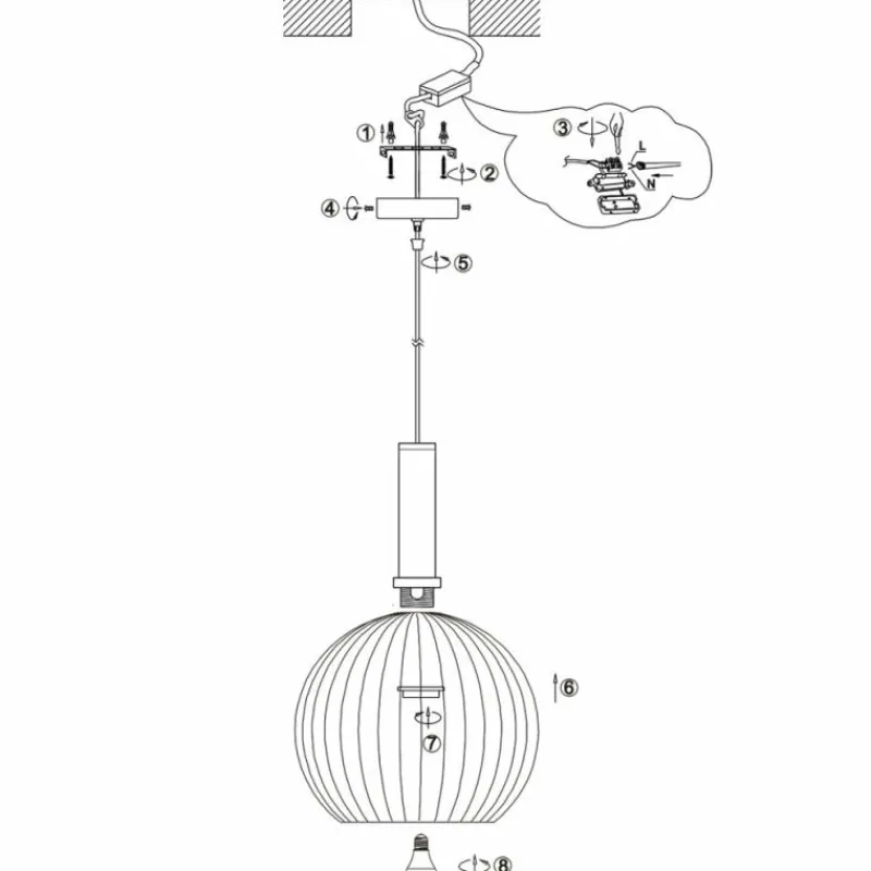 Lampes Dorées-Luminaires Steinhauer Suspension Steinhauer Aureole Noir, 1 lumière