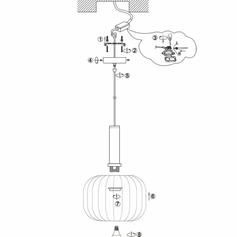 Lampes Dorées-Luminaires Steinhauer Suspension Steinhauer Aureole Noir, 1 lumière