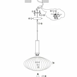 Lampes Dorées-Luminaires Steinhauer Suspension Steinhauer Aureole Noir, 1 lumière