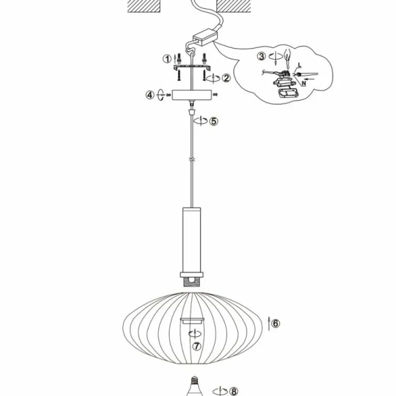 Lampes Dorées-Luminaires Steinhauer Suspension Steinhauer Aureole Noir, 1 lumière