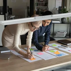 Luminaires Steinhauer Suspension Steinhauer Bande LED Acier brossé, 4 lumières* Suspensions