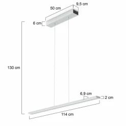 Luminaires Steinhauer Suspension Steinhauer Bande LED Acier brossé, 4 lumières* Suspensions