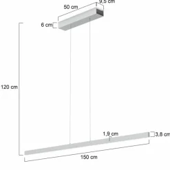 Luminaires Steinhauer Suspension Steinhauer Bande LED Acier brossé, 4 lumières* Suspensions