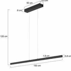 Luminaires Steinhauer Suspension Steinhauer Bande LED Noir, 4 lumières* Suspensions
