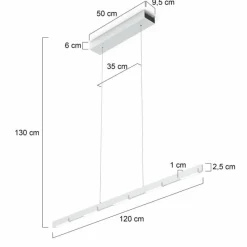 Luminaires Steinhauer Suspension Steinhauer Bloc LED Acier brossé, 7 lumières* Éclairage Led