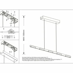 Luminaires Steinhauer Suspension Steinhauer Bloc LED Acier brossé, 7 lumières* Éclairage Led