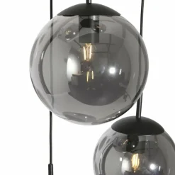 Suspension Verre Fumé-Luminaires Steinhauer Suspension Steinhauer Bollique Noir, 5 lumières