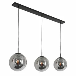 Suspension Verre Fumé-Luminaires Steinhauer Suspension Steinhauer Bollique Noir, 3 lumières
