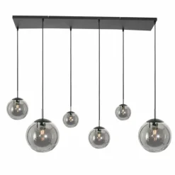 Suspension Verre Fumé-Luminaires Steinhauer Suspension Steinhauer Bollique Noir, 6 lumières