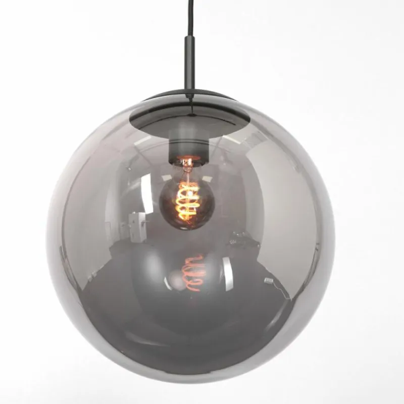 Suspension Verre Fumé-Luminaires Steinhauer Suspension Steinhauer Bollique Noir, 6 lumières