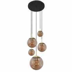 Luminaires Steinhauer Suspension Steinhauer Bollique Laiton, 5 lumières