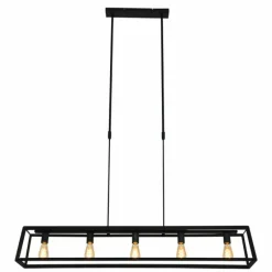 Lampes Industrielles-Luminaires Steinhauer Suspension Steinhauer Buckley Noir, 5 lumières