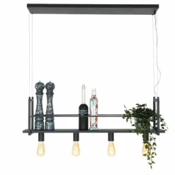 Lampes Industrielles-Luminaires Steinhauer Suspension Steinhauer Buckley Acier inoxydable, 4 lumières