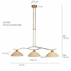 Luminaires Steinhauer Suspension Steinhauer CAPRI Bronze, 3 lumières