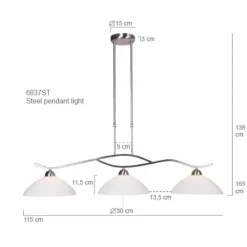 Luminaires Steinhauer Suspension Steinhauer CAPRI Acier inoxydable, 3 lumières