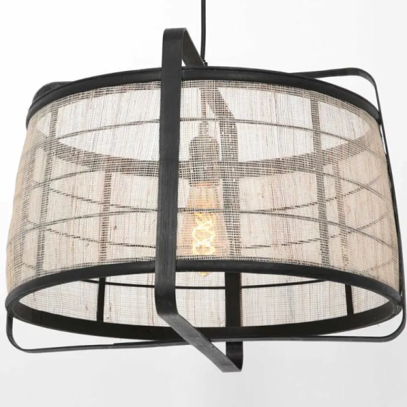 Lampes En Tissu-Luminaires Steinhauer Suspension Steinhauer Capos Noir, 1 lumière