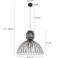 Luminaires Rustiques-Luminaires Steinhauer Suspension Steinhauer Dunbar Noir, 1 lumière