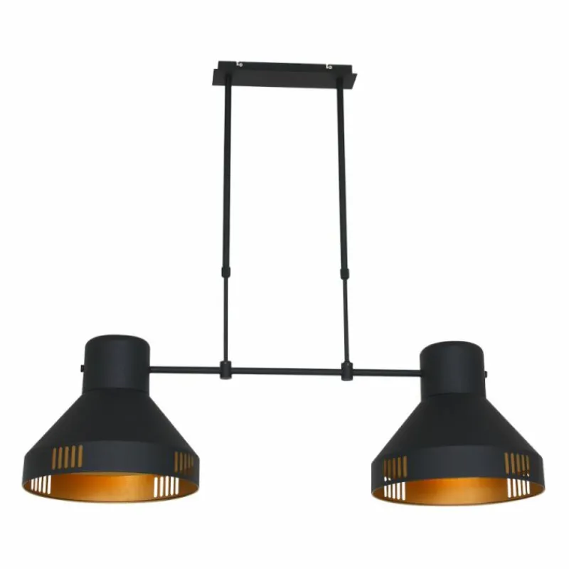 Lampes Dorées-Luminaires Steinhauer Suspension Steinhauer Evy Or, Noir, 2 lumières