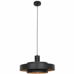 Lampes Dorées-Luminaires Steinhauer Suspension Steinhauer Flinter Noir, 1 lumière