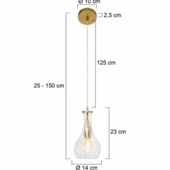 Luminaires Steinhauer Suspension Steinhauer Grazioglass Laiton, 1 lumière