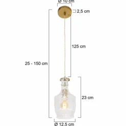 Luminaires Steinhauer Suspension Steinhauer Grazioglass Laiton, 1 lumière