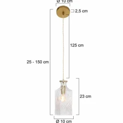 Luminaires Steinhauer Suspension Steinhauer Grazioglass Laiton, 1 lumière