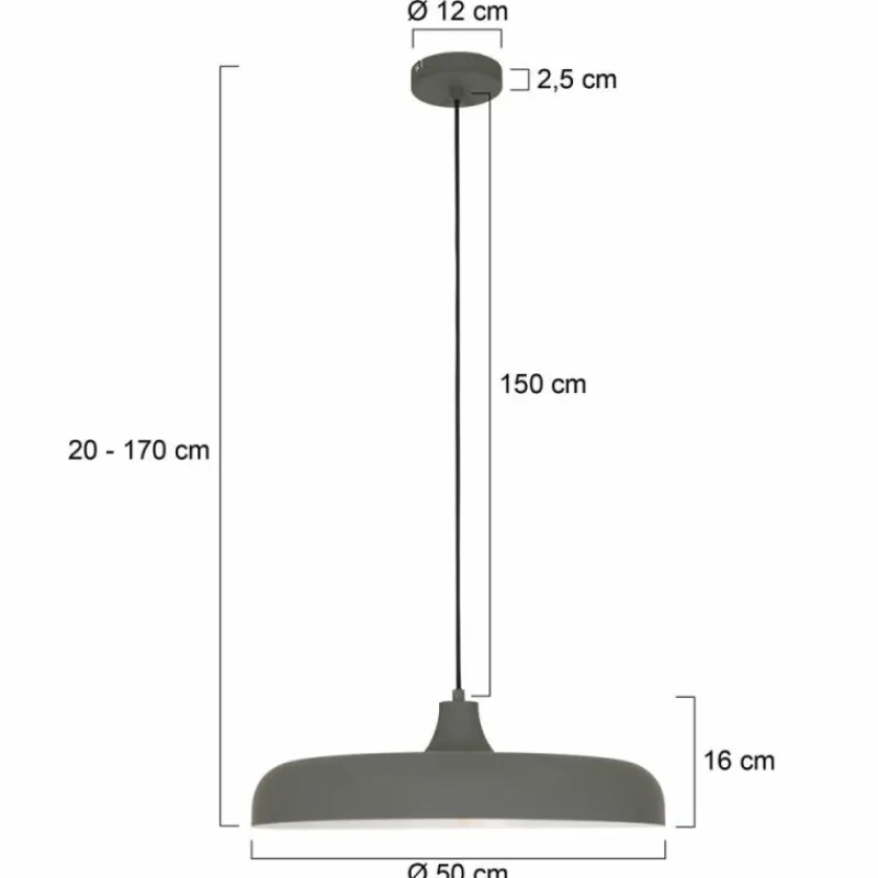 Lampes Industrielles-Luminaires Steinhauer Suspension Steinhauer Krisip Gris, Blanc, 1 lumière