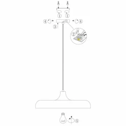 Lampes Industrielles-Luminaires Steinhauer Suspension Steinhauer Krisip Blanc, 1 lumière