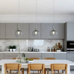 Suspension Verre Fumé-Luminaires Steinhauer Suspension Steinhauer Lotus Acier inoxydable, 3 lumières