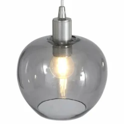 Suspension Verre Fumé-Luminaires Steinhauer Suspension Steinhauer Lotus Acier inoxydable, 3 lumières