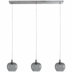 Suspension Verre Fumé-Luminaires Steinhauer Suspension Steinhauer Lotus Acier inoxydable, 3 lumières