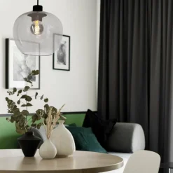 Suspension Verre Fumé-Luminaires Steinhauer Suspension Steinhauer Lotus Noir, 1 lumière