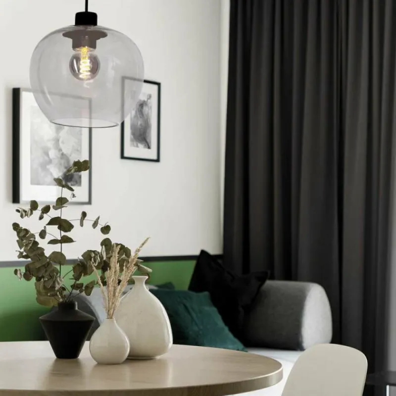 Suspension Verre Fumé-Luminaires Steinhauer Suspension Steinhauer Lotus Noir, 1 lumière