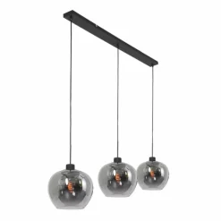 Suspension Verre Fumé-Luminaires Steinhauer Suspension Steinhauer Lotus Noir, 3 lumières