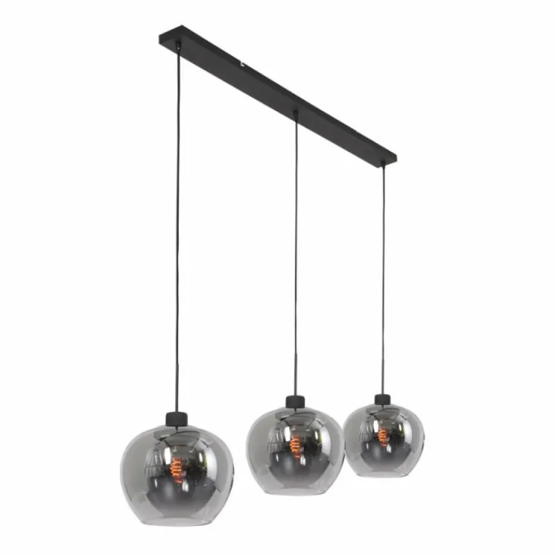 Suspension Verre Fumé-Luminaires Steinhauer Suspension Steinhauer Lotus Noir, 3 lumières