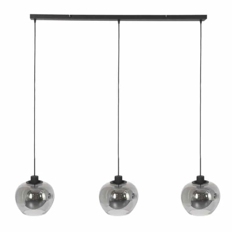 Suspension Verre Fumé-Luminaires Steinhauer Suspension Steinhauer Lotus Noir, 3 lumières