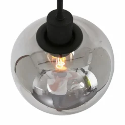 Suspension Verre Fumé-Luminaires Steinhauer Suspension Steinhauer Lotus Noir, 3 lumières