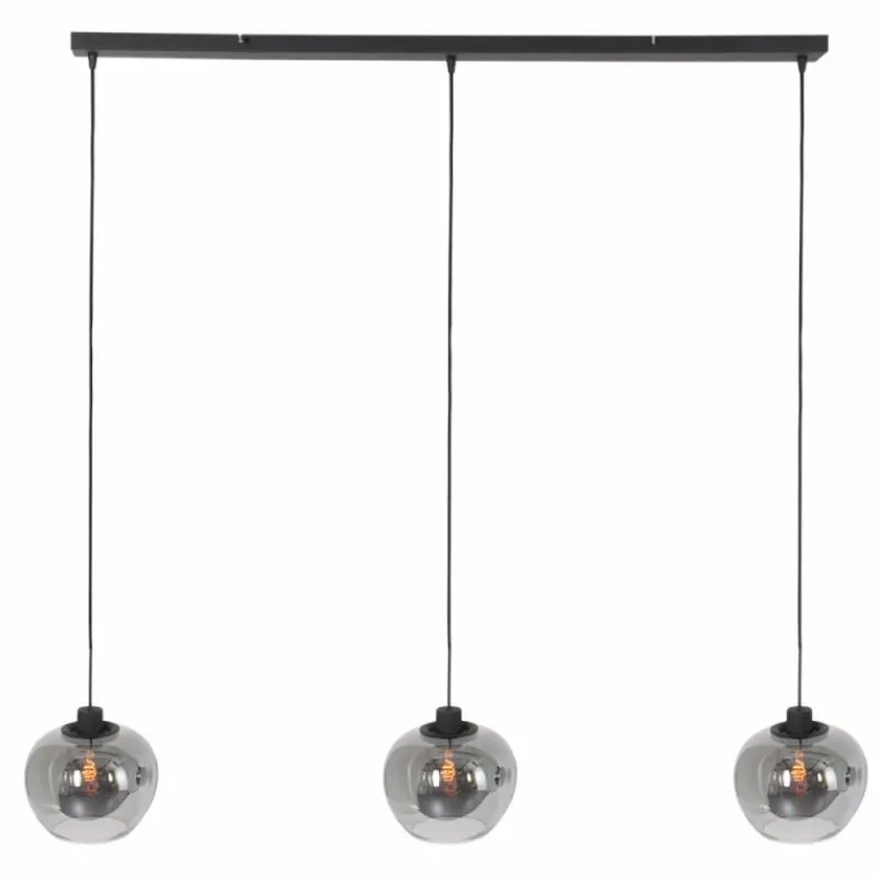 Suspension Verre Fumé-Luminaires Steinhauer Suspension Steinhauer Lotus Noir, 3 lumières