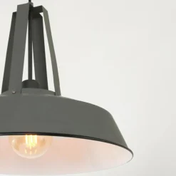 Lampes Industrielles-Luminaires Steinhauer Suspension Steinhauer Mexlite Gris, 1 lumière