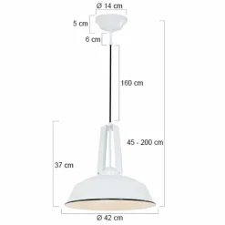 Lampes Industrielles-Luminaires Steinhauer Suspension Steinhauer Mexlite Blanc, 1 lumière